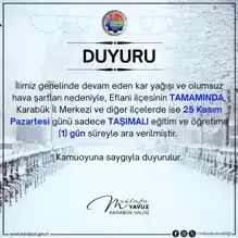 Kar Yağışı: İlçede Eğitim ve Ulaşım Durdu!