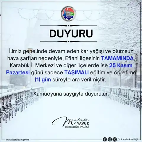 Kar Yağışı: İlçede Eğitim ve Ulaşım Durdu!